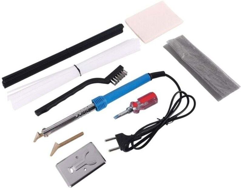 Kunststoffschweißgerät, 80-W-Reparaturmaschine für Autostoßstangen mit 2 Lötspitzen, europäischer Stecker