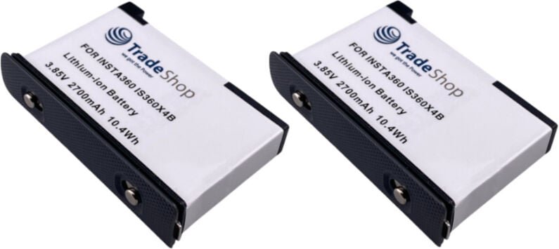 Thumbnail - Trade-shop - 2x Li-Ion Akku 3,85V / 2700mAh kompatibel mit Insta360 X4 ersetzt IS360X4B, cinsbbma / Actioncam, 360°-Acti...