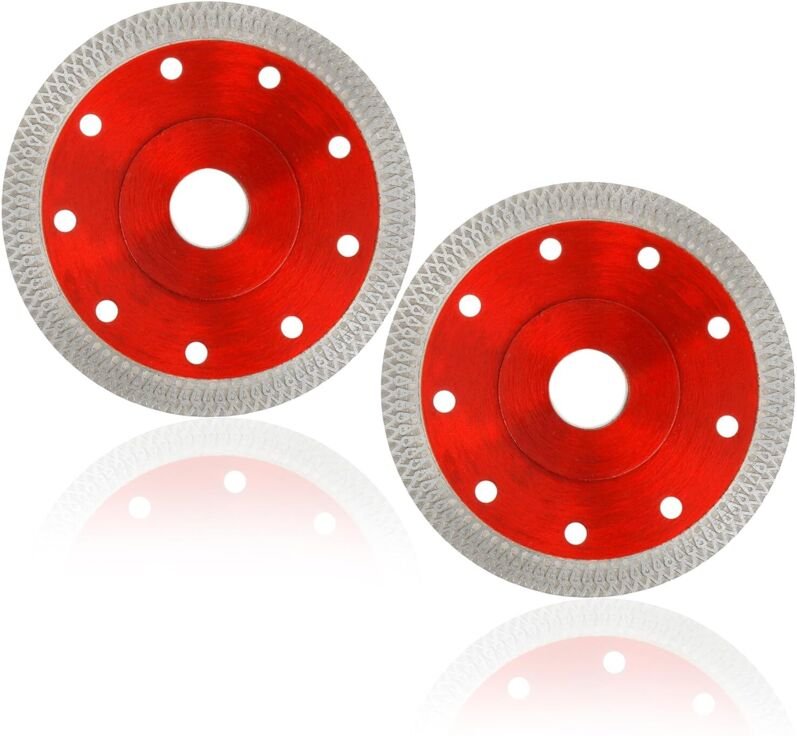 Set mit 2 Diamanttrennscheiben (115 mm) für Winkelschleifer, für saubere Schnitte auf Porzellan, Kunststein, Granit, Bet...