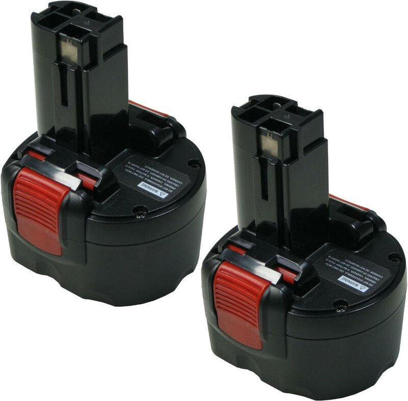 2x Hochleistungs Ni-MH Akku, 9,6V / 2000mAh ersetzt Bosch 2 607 335 682, 2 607 335 273, 2 607 335 271, 2 607 335 272, 2 ...