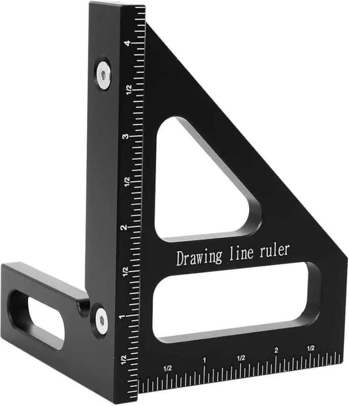 3D-polygonales Dreiecklineal aus Aluminiumlegierung, schwarz, 11 cm lang, tragbares Präzisionsmesswerkzeug für Schreiner...
