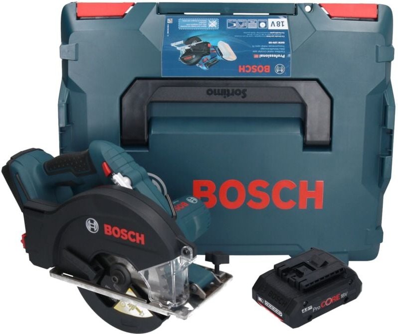 Bosch gkm 18V-50 Professional Akku Metall Handkreissäge 18 v 136 mm Brushless + 1x ProCORE Akku 4,0 Ah + L-Boxx - ohne L...
