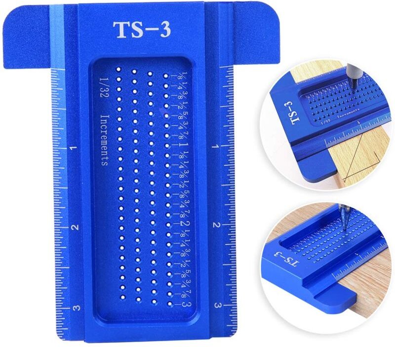 Ej.life - Messen Sie Lineal, Holzbearbeitungslineal, Multifunktions für Tischler Holzbearbeitung Handarbeit DIY(blue)