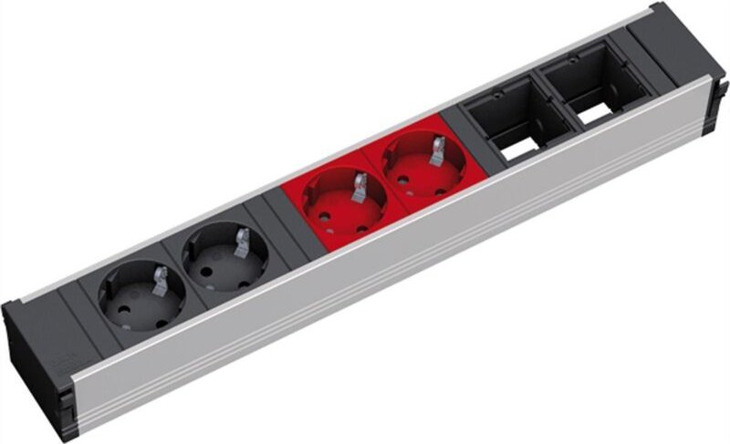 Bachmann CoNi Steckdosenleiste Schwarz und Rot