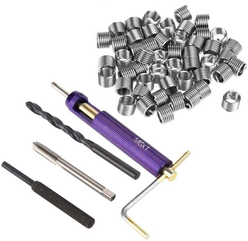 Aiperq - Kit de reparación de roscas de insertos roscados de acero inoxidable 304, herramientas de instalación de insert...
