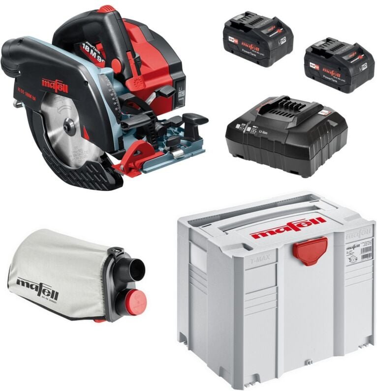 Mafell Akku Handkreissäge K55 18M bl im T-Max 1x Ladegerät 2x Akku CAS 91D601
