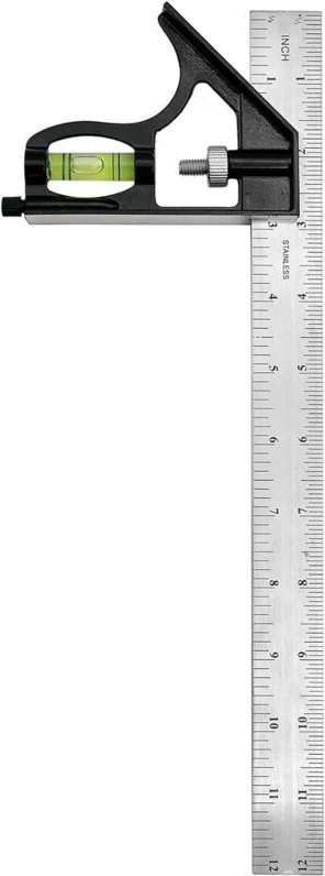 Csparkv - 12-Zoll-Kombinationswinkel, 45-90-Grad-Markierung, Tischler-Messwerkzeuge, Kombinationswinkel-Set, Metalllinea...