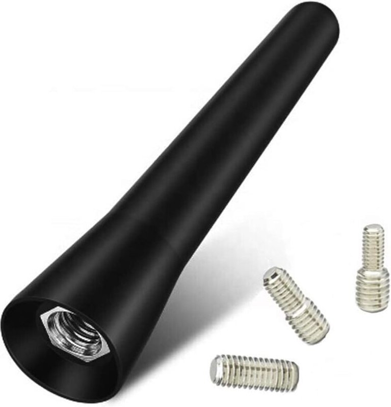 A442 Universal AM FM Autoradio Dachantenne Kurz 6,5cm Aluminium für VW Golf Polo Up Schwarz