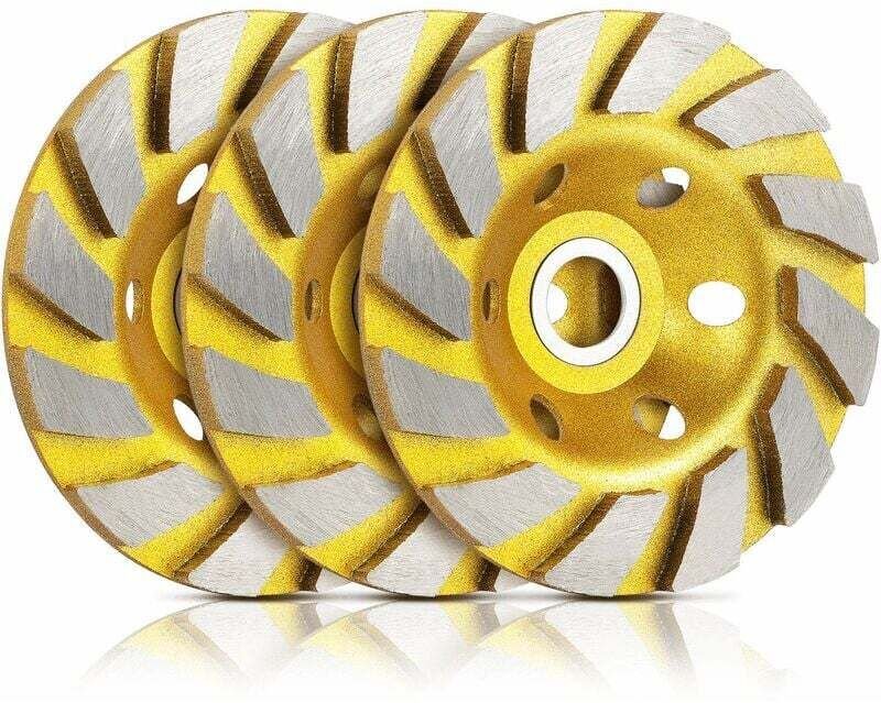 Stück Turbo-Reihen-Diamant-Schleiftopfscheibe, Beton-Turbo-Scheibenschleifer zum Schleifen von Betonwänden, Betonböden, ...