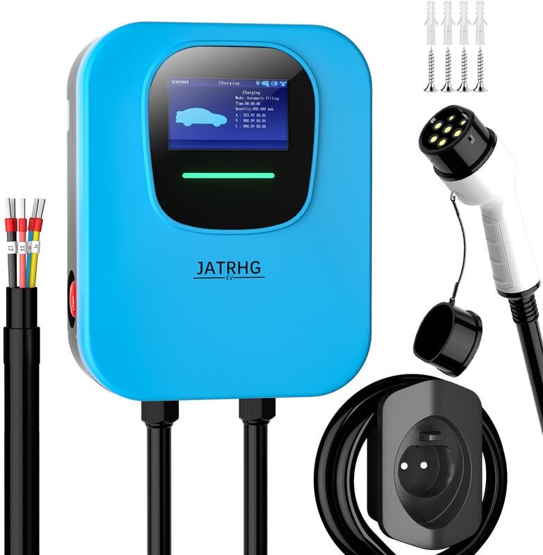 Jatrhg - EV-Ladegerät 11 kW, 3 Phasen, Typ 2, 16 a, 8 m, iec 62196-2, Ladestation, schnelle Ladestation für Elektroautos...