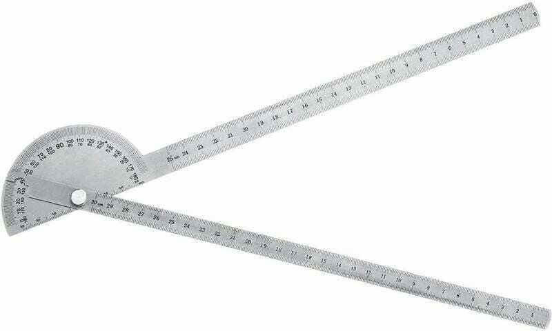 Rundkopf-Winkelmesser, Edelstahl-Winkelmesser, Rundkopf-Arm-Messlineal-Werkzeug, für Ingenieur, Winkelmessung, Studenten...
