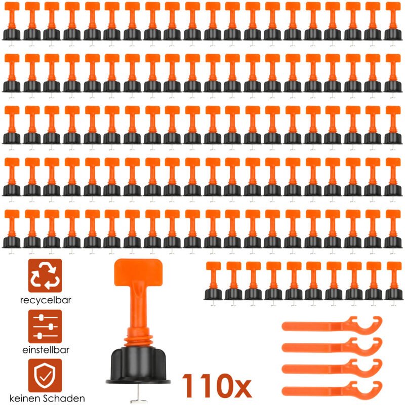 Randaco Wiederverwendbar Fliesen Nivelliersystem,Platten Nivelliersystem,Fliesen Keile Kunststoff, Leveling System, für ...