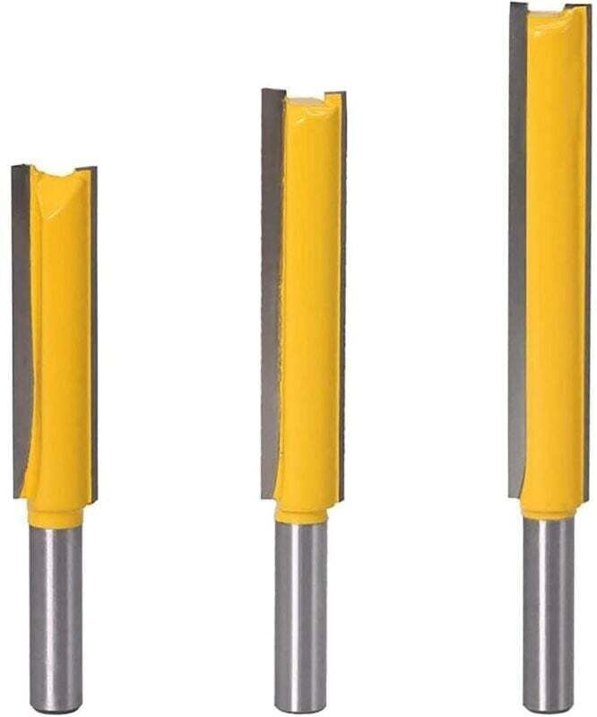 Schleif- und Nivelliermesser-Set, 8-mm-Spannzangen-Set mit geradem Schaft, Hartmetall-Holzfräser, 3 extra lange gerade F...