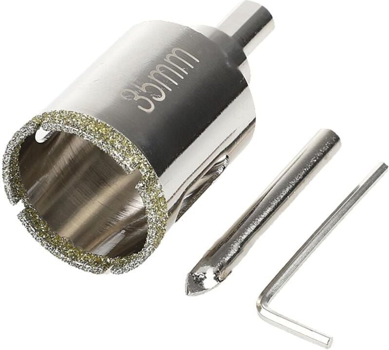 35-mm-Diamant-Lochsäge, Diamantbohrer mit Zentrierspitze, Fliesenlochsäge mit Diamantbeschichtung zum Schneiden von Glas...