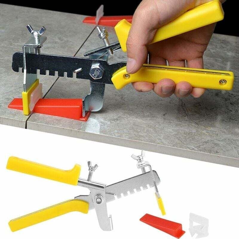 Fliesennivelliersystem mit 600 Clips, 200 Keilen und 1 Zange, 1,5-mm-Fliesennivellierbasis-Kit, Fliesennivellierwerkzeug...