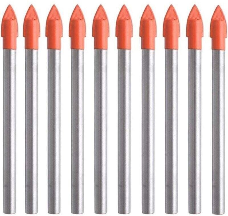 Punta da trapano in acciaio 10 per piastrelle, vetro, ceramica, marmo e specchio, punta in carburo di tungsteno da 6 mm ...