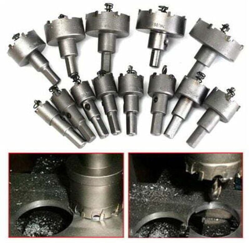 13-teiliges Lochsägen-Set, Lochsägenbohrer, 16 mm 53 mm Edelstahl-Lochsägenbohrer, Hartmetallbohrer, Metallbohrer, Hardw...