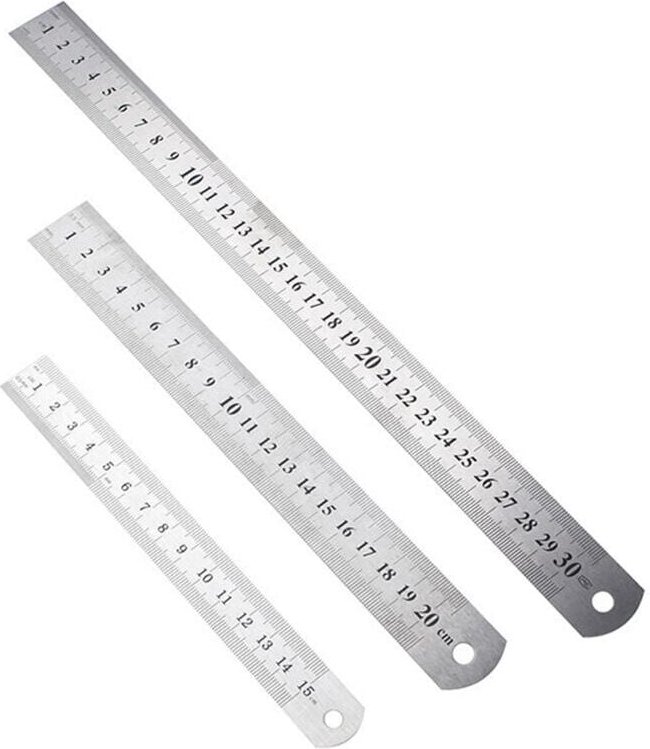 Thumbnail - Stück doppelseitiges Edelstahl-Lineal, Präzisions-Metalllineal, 15 cm, 20 cm, 30 cm, Messwerkzeug, gerade Kante, Metall-...