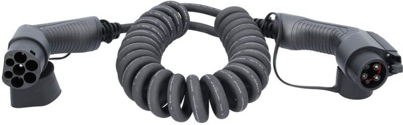 KS-Tools 117.7330 efuturo Spiralladekabel Typ 2 au f Typ 1 Stecker, 1 Phase, bis zu 7,4 kW, 32 A, 230