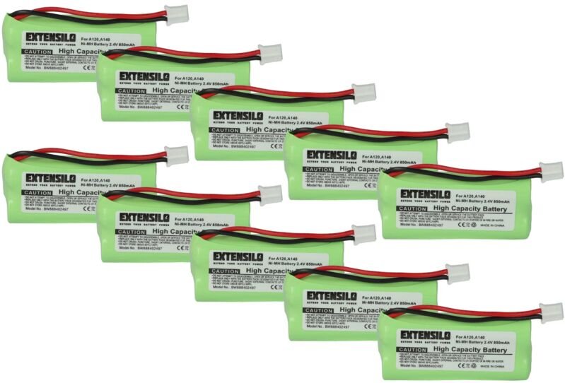 Extensilo - 10x Akku Ersatz für 55AAAHR2BMX, C30852D1640X1, 220436C1, 41AAAH2BMX, 220382C1 für schnurlos Festnetz Telefo...