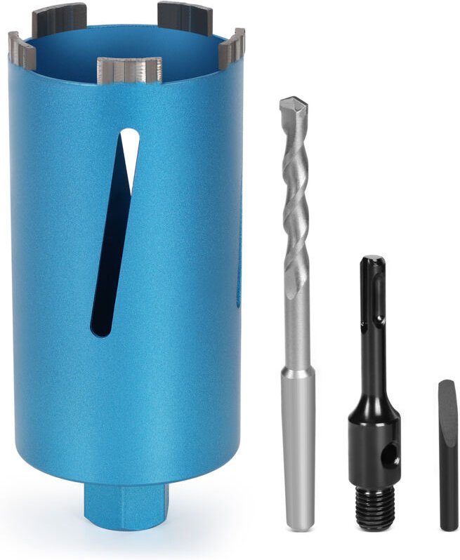 M22 Diamantbohrkrone Kernbohrer für Kernbohrgerät mit Turbo, inkl. SDS-Plus, Ø 92mm, Gesamtlänge 200 mm, Nass Trocken Do...