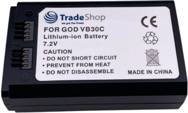 Trade-shop - Li-Ion Akku 7,2V / 3400mAh kompatibel mit Godox V1 Pro, V850 iii, V860 iii Blitzgerät ersetzt VB30, VB30C /...