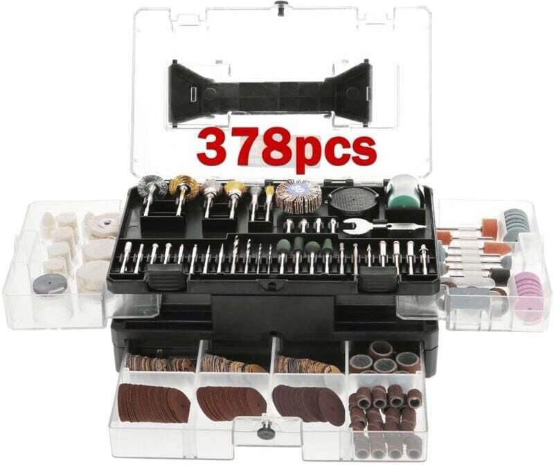 Set mit 378 universellen Zubehörteilen für Rotationswerkzeuge zum einfachen Polieren, Bohren, Schleifen, Schnitzen und S...