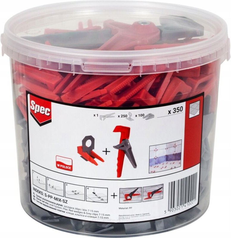 Fliesen-Nivelliersystem Keil + Clip + Zange 350 Stück