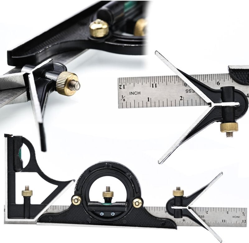 Kombinierter Winkelmesser 0-180°, 300-mm-Lineal