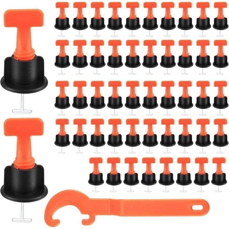 Fliesen-Nivelliersystem, 50-teiliger Fliesen-Nivellierer, Fliesen-Nivelliersystem-Kit für Wand- und Bodenbauwerkzeuge, m...