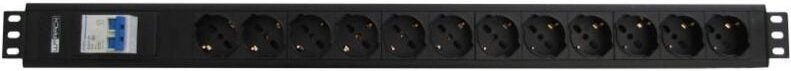 WP WPN-PDU-I02-12 Stromverteilereinheit (PDU) 12 AC-Ausgänge 1.5U Schwarz