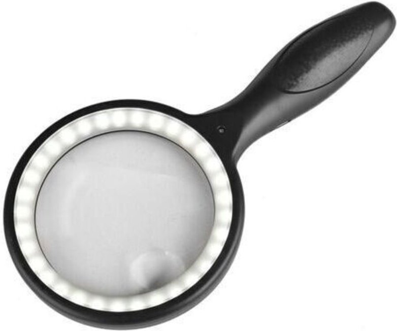 LaBlanc - 30X/60X Leselupe mit 33 LEDs - Mega-Leselupe - USB-wiederaufladbare Leselupe für Senioren