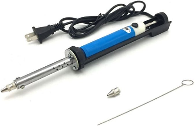 Aougo - Kunststoff-Entlötwerkzeug, 40 w, 2-in-1-Elektro-Lötkolben, Zinn-Sauger, starke Saugkraft, Entlöt-Schweißwerkzeug...