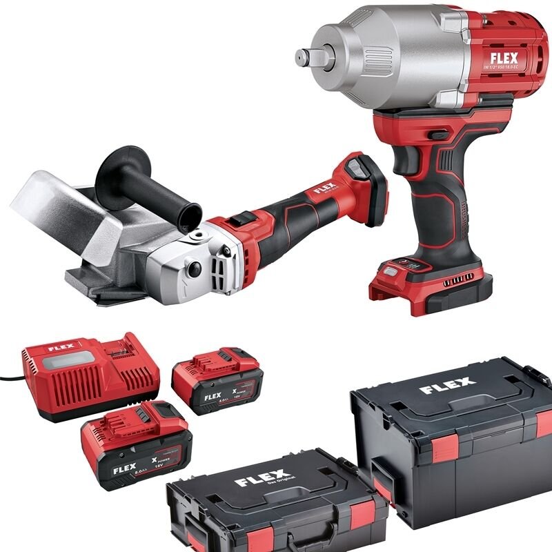 Flex Akku-Rinnenträger-Einlassfräse RFE 40 18.0-EC + IW 1/2" 950 18.0-EC +2xAkku