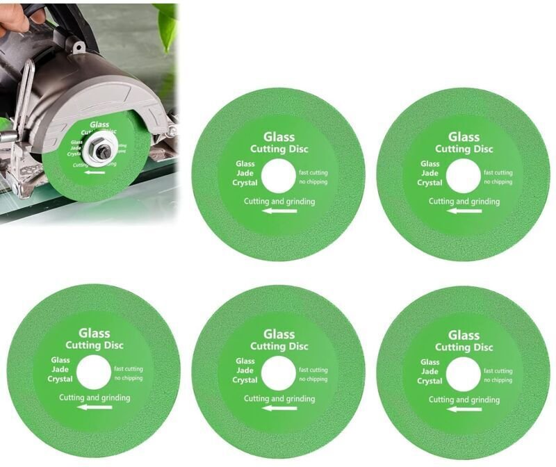 Glastrennscheibe, 5-teiliges Diamantscheiben-Set, Diamanttrennscheibe für Winkelschleifer zum Schneiden und Polieren von...