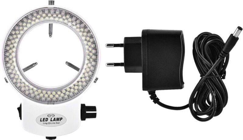 Einstellbares Ringlicht für Mikroskop - 144 LED - Helle Lichtquelle - Weiß