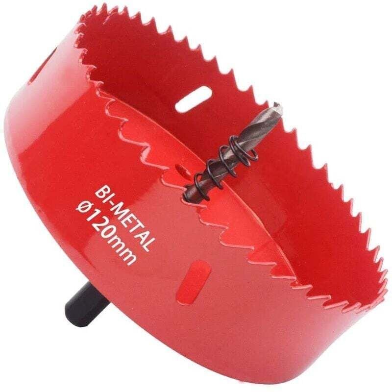 Thumbnail - Bimetall-Lochsäge, Holzlochsäge Ø120 mm, Zentrallochsäge zum Bohren von Kunststoff, pvc, Holz, Faserplatten, Weichmetall...