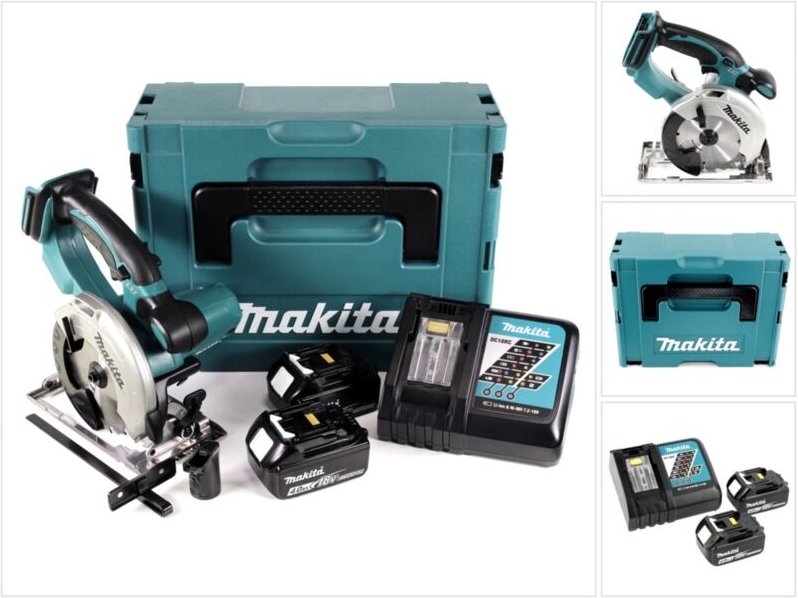 Makita DSS 501 RMJ 18V 136 mm Li-ion Akku Handkreissäge im Makpac + 2x 4,0 Ah Akku + Ladegerät