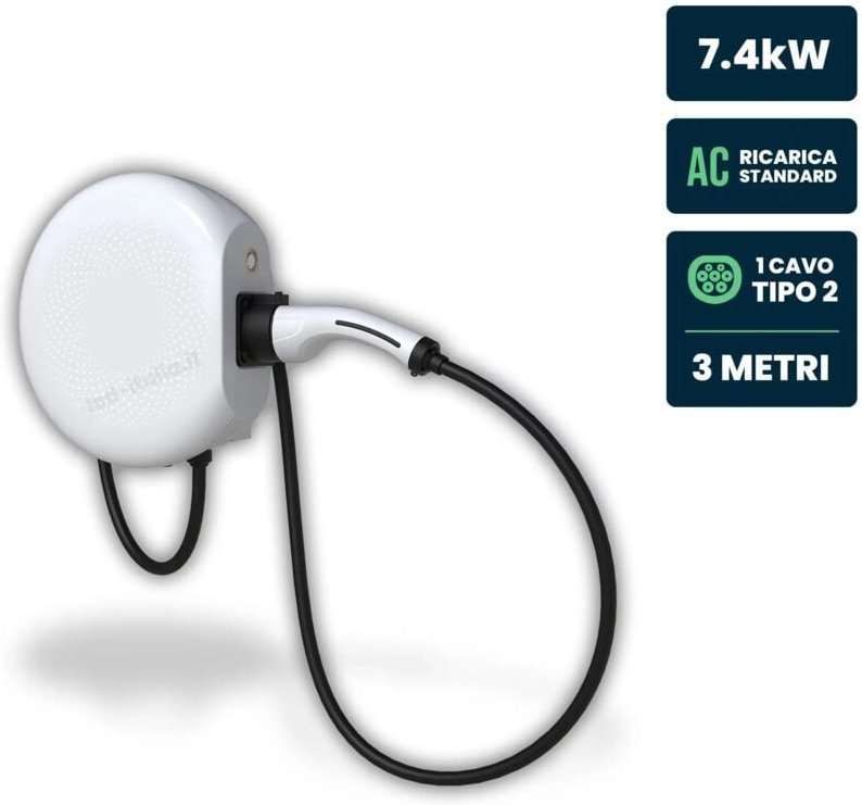 V-tac - Ladestation 7,4 kW einphasig 32 a IP65 mit Typ 2 / 3 m Kabel