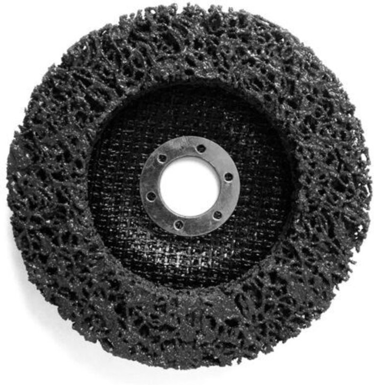 Packung mit 5 CSD-Grobreinigungsscheiben, Durchmesser: 125 mm, CBS für Winkelschleifer, Bandform, gewebtes Nylon, schwar...