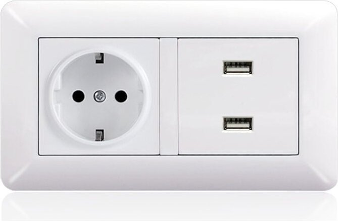 Mehrfachsteckdose USB-Steckdose, Mehrfachsteckdose USB-Ladegerät mit 1 AC-Steckdose, 3 USB-Anschlüssen, elektrische Wand...