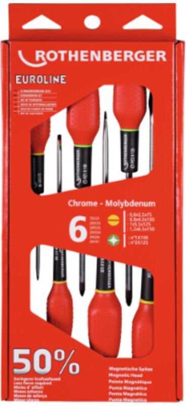 Rothenberger - Schraubendreher-Set euroline, 2xPZ, 4xSchlitz - 73571