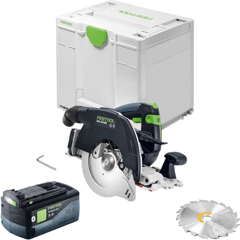 Festool HKC 55 KEB-Basic Akku Handkreissäge 18 V 160 mm Brushless + 1x Akku 5,0 Ah + Systainer - ohne Ladegerät