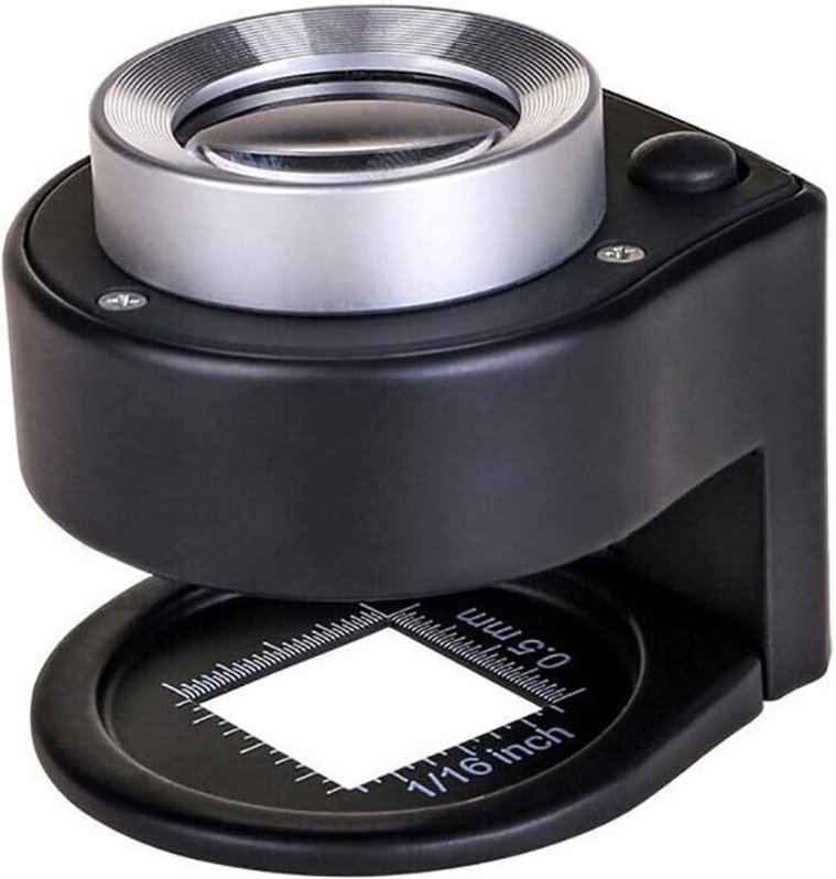 30-fache beleuchtete Lupe, 6 Leuchten, tragbare Tischlupe aus Metall mit ausklappbarer Leiter und Schlaufe für Textilien...