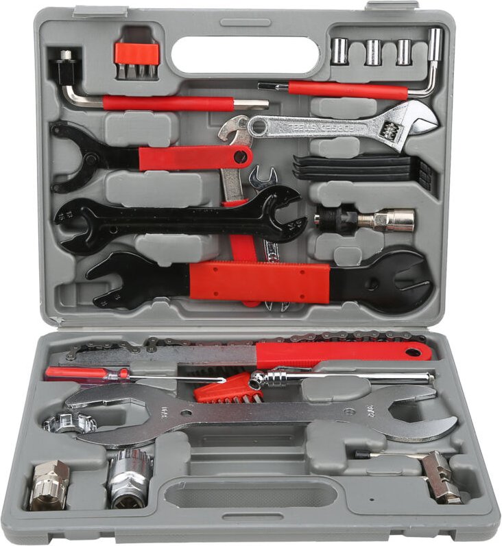 Eosnow 44-teiliges Fahrrad-Reparatur-Multitool-Set, Mountainbike-Zyklus, Reifenpumpe