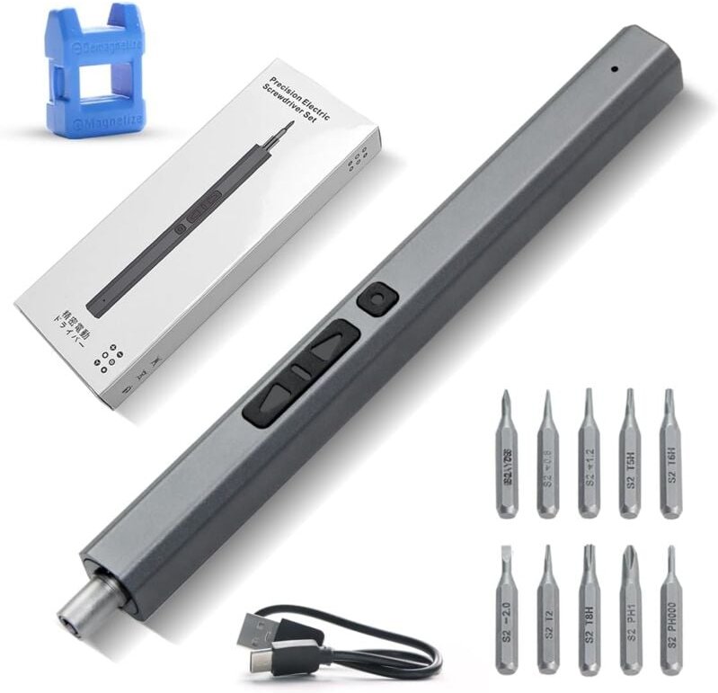 Präzisions-Elektroschrauber, 11-in-1 Mini-Elektroschrauber-Set, 350 mAh Akku-Elektroschrauber mit 10 Präzisions-Bits und...