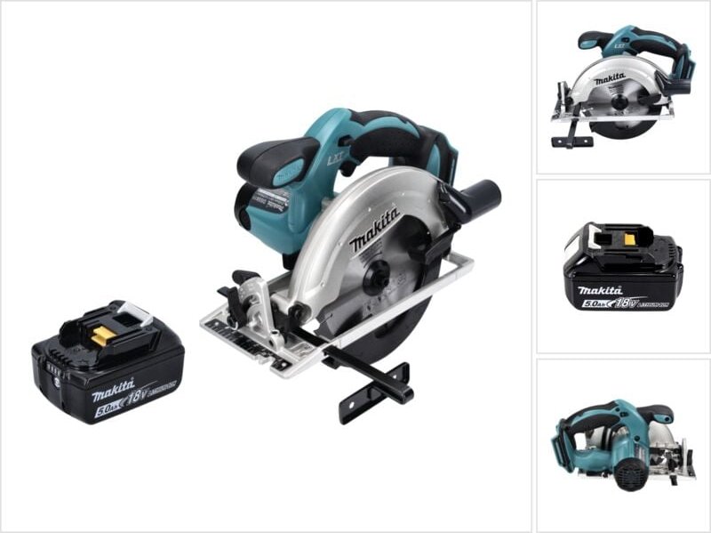Dss 611 T1 Akku Handkreissäge 18 v 165 mm + 1x Akku 5,0 Ah - ohne Ladegerät - Makita