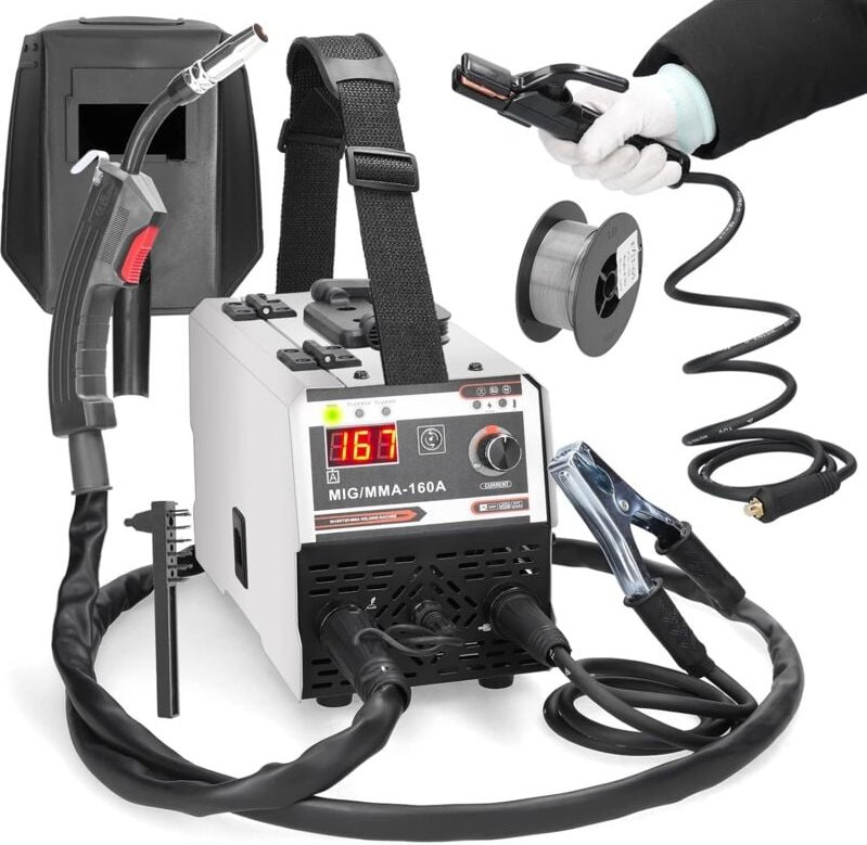 Thumbnail - Mig mag Schweißgerät 120 a 220 v mig/mma 2 in 1 Gasabschirmung/Drahtfüller mag Schweißgerät igbt Inverter Stick arc Schw...