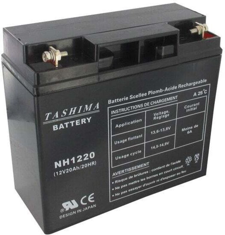 100 % versiegelte Gel-/AGM-Batterie für Aufsitzmäher mit 12 V und 20 A TASHIMA
