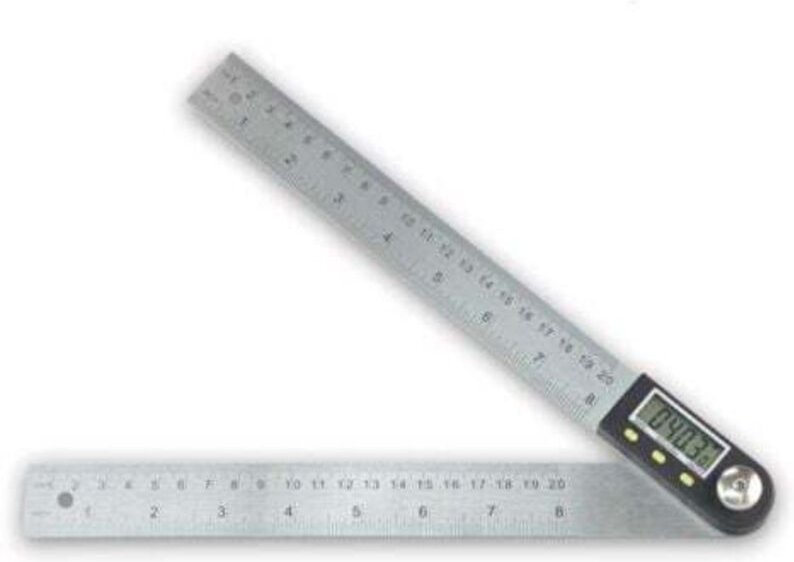 Winkelmesser 200 mm, digitales Quadrat aus Edelstahl, 360-Grad-Winkelmesswerkzeug